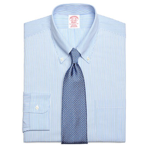 Non-Iron Traditional Fit Candy Stripe Dress Shirt - Light Blue